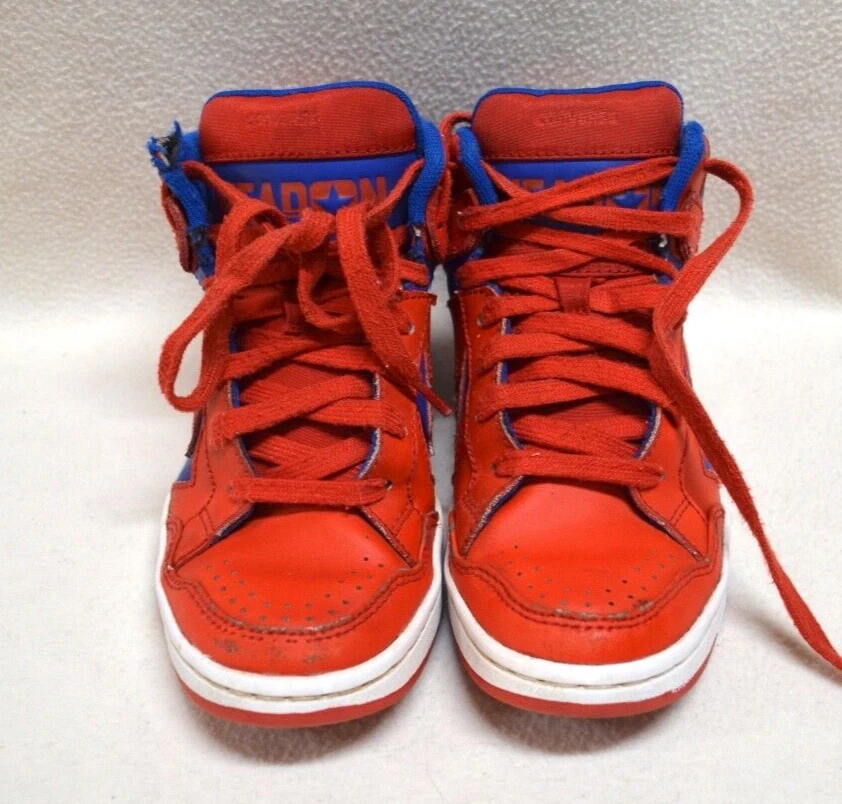 Converse Weapon Kids/Boys Red, Blue & White High Top Sneakers Size US 3 Uk 2.5 - image 2 of 4