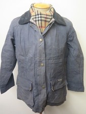 Ladies Barbour Liberty Beadnell (bedale) Jacket Waxed Cotton Uk 12 Euro 38 Blue