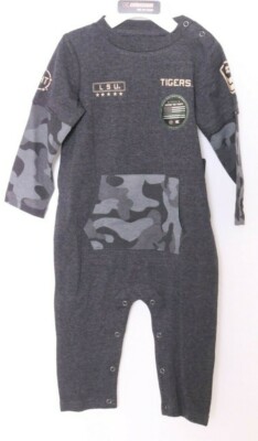 Louisiana State LSU Tigers Colosseum Gray Snap One Piece jumper Infant 6-12 mo