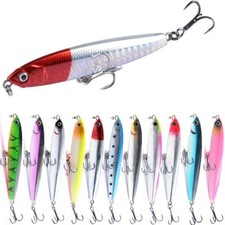 10PCS Crankbait Fishing Lure Minnow Pencil Carp Bass Saltwater Trolling Swimbait