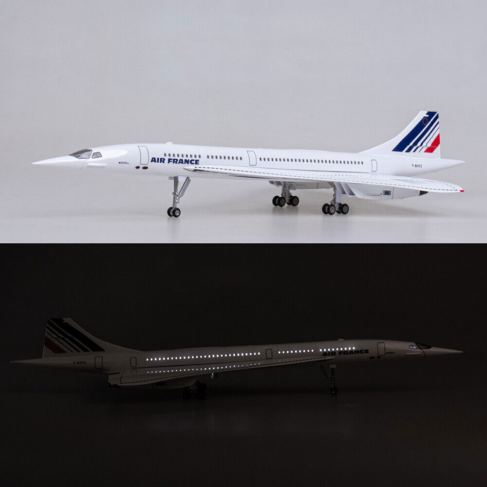 1/125 Air France Concorde Airplane With Voice Light Plane Model