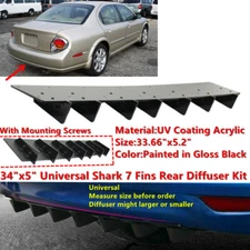34x5" Universal Rear Diffuser Shark 7 Fin Kits Fit For Nissan Maxima 2000-2003