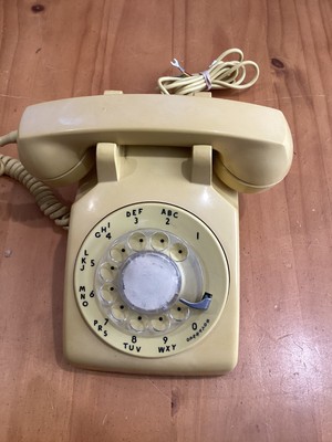 VTG 1955 Western Electric Yellow Rotary Dial Phone Cleaned/Reassembled/Tested