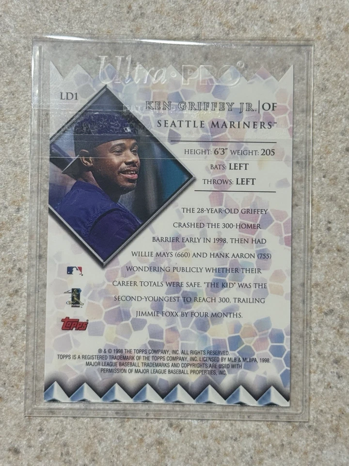 1998 Topps Ken Griffey Jr Lord Of The Diamonds Holo Diecut 🔥RARE Mariners Mint - Image 2 of 3