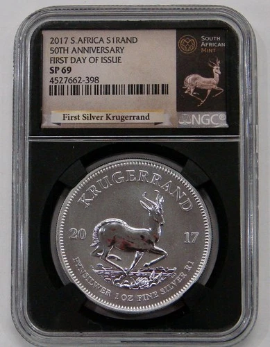South Africa - 2017 - 1 oz. Silver Krugerrand - NGC SP 69 First Day of Issue