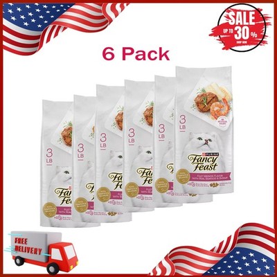 6 Pack Purina Fancy Feast Dry Cat Food, Filet Mignon & Seafood, 3 lb