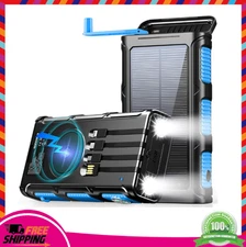 Power Bank Wireless Charger 45800mAh Built in Hand Crank and 4 Cables 15W Fas...