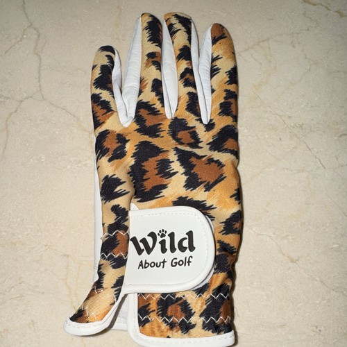 Wild About Golf Women’s Left-Hand Golf Glove Size M Leopard Print Leather