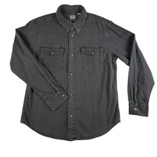 Levi's Shirt Mens Medium Black Denim Long Sleeve Western Button Front Relaxed