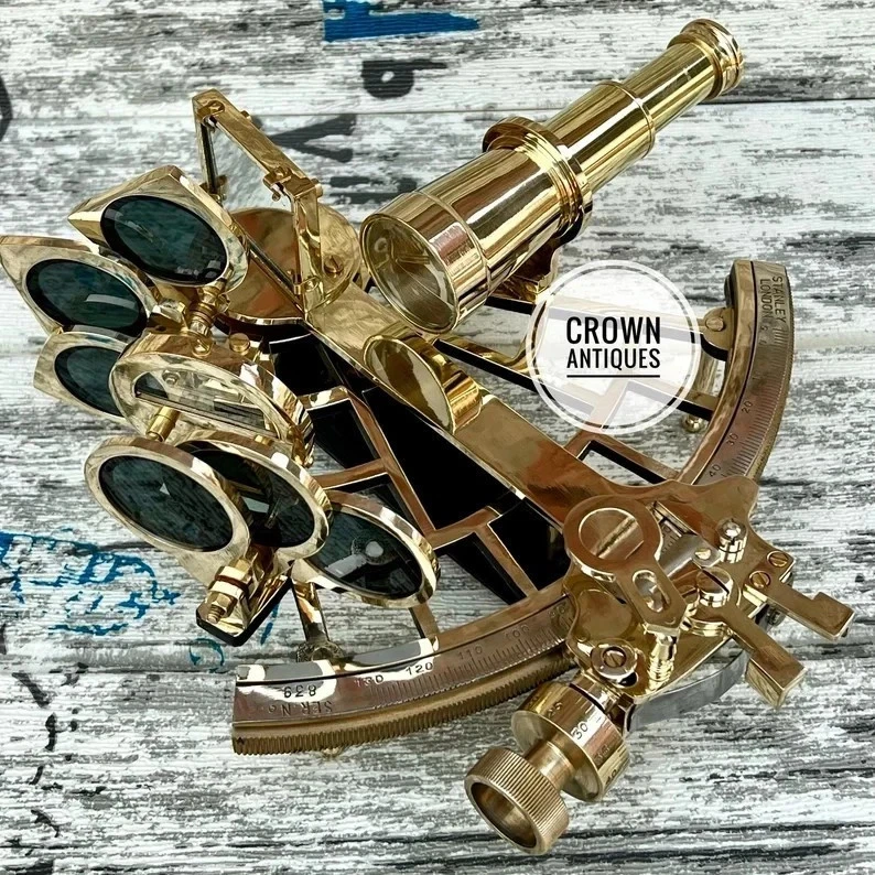 Antiguo sextante náutico vintage marítimo de latón Kelvin Hughes regalo de Navidad Foto 3 de 4