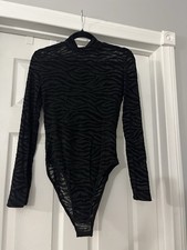 1 Black Print Bodysuit Size L