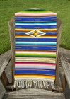 Vintage Saltillo Serape Wool Table Runner Hand Woven Mexican Southwest 18x47 — photo 1