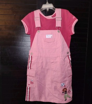 VINTAGE Y2K DISNEY Store 2 PC Kim Possible Top W/ Overall Skirt girls Size M 7/8