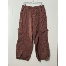 BDG Urban Outfitters Womens Y2K Cargo Pants Brown Wide Leg Utility Trousers Sz L