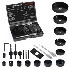 Hole Saw Set, 26PCS Hole Saw Kit with 3/4" to 5" (19Mm-127Mm) Saw Blades, Spade 