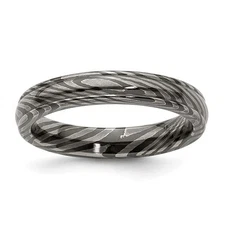 Timoku Domed Ridged Edge 4mm Band Ring