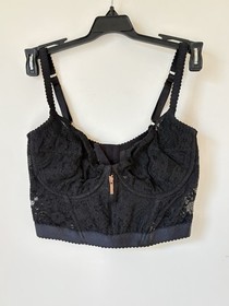 NWT Agent Provocateur SALLY Longline Black Lace Bra 32DD Luxury Classic Vamp