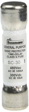 Bussmann midget cartridge fuse, time delay 30 Amp 480 V tube pack of 3 