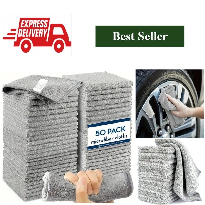 Microfiber Cleaning Cloths Reusable Car Bike Kitchen Towel Absorbent