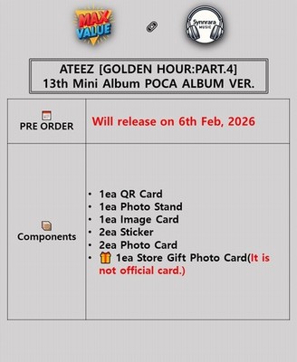 ATEEZ GOLDEN HOUR : PART.4 13th Mini Album POCA Ver/QR+2Sticker+2