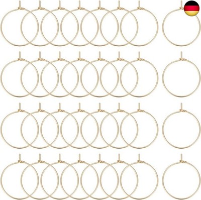Beebeecraft 1 Box 100 Stück Creolen Ohrringe 18 Karat Vergoldetes Edelstahl 20 