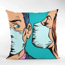 Colorful Pop Art Pillow Cover, Modern Decorative Cushion, Funny Home Decor