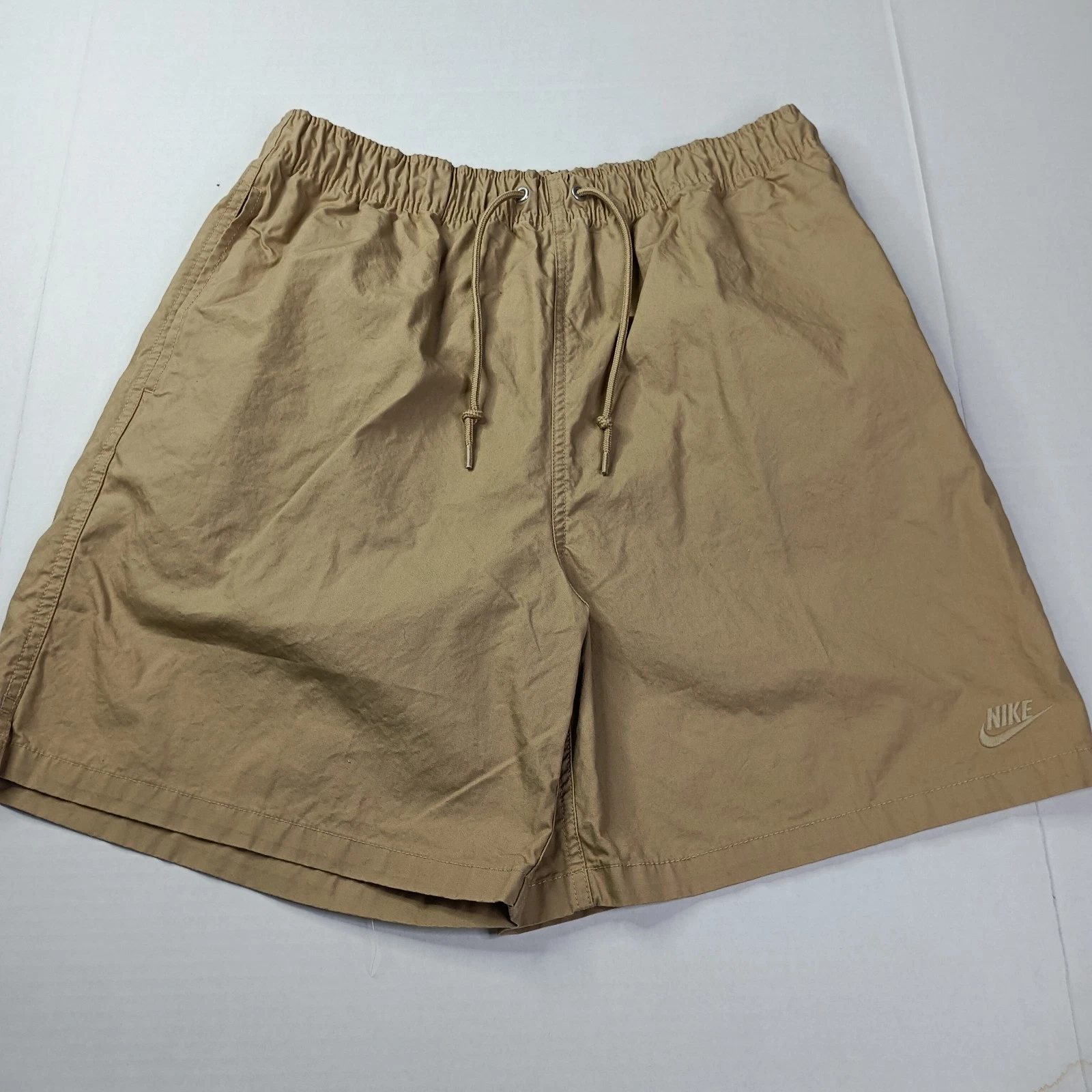 Nike Men's Club Washed Flow Shorts Khaki Tan Size MT HJ1946-297 NWT