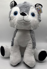 Husky Dog Plush Toy Soft Stuffed Animal Gray White 24Inch New With Tags