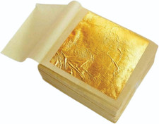 GLC Gold Leaf Pure Gold Leaf/Gold Vark/Gold Waraq (5.Pcs) Sheet 24K Gold Leaf Le