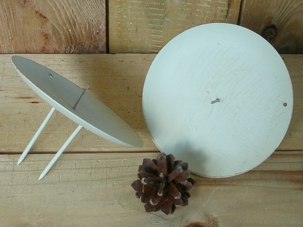 4 Robuste Kerzenstecker, Kerzenhalter Mit Doppelspieß, Creme / Beige Ø 11 Cm-image
