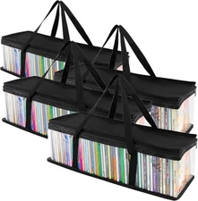 4 CD Storage Rack Box Holder Disk Case Media Display Space Store Organizer Black