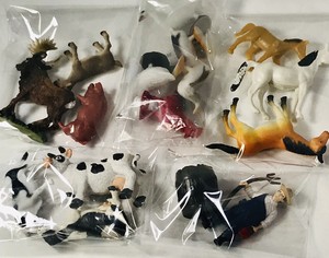 Vintage-Farmer-Rancher-Farm-Animals-Playset-Cake-Topper-Lot-Horse-Cow-Deer-Pig
