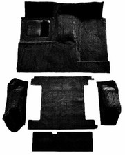 Acc Usa 1974-1976 Bronco Black Complete Molded Carpet Set Rug - 2 Gas Tanks
