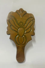 Mirror engraved on wood Unique handmade epoxy art brown