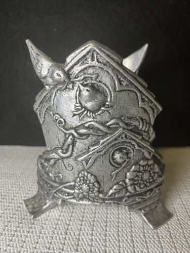 Vintage Carson Pewter Footed Large Jar Candle Holder Birdhouse - Picture 1 of 6