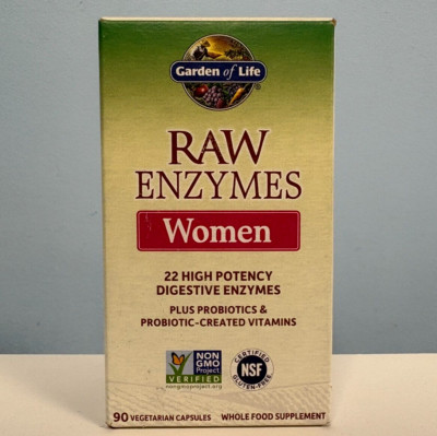 Garden of Life Raw Enzymes Women Digestive Supplement 90 Capsules EXP 03/2026