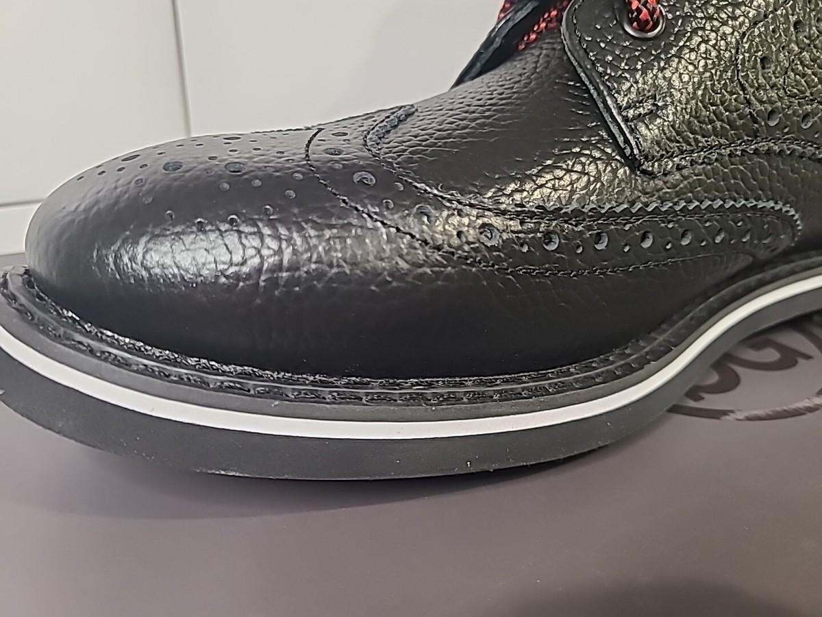 G/FORE Mens Gallivanter Onyx Pebble Leather Wingtip Golf Boots G4MA23EF05 10.5 G/FORE Gallivanter Wingtip Golf Boots Mens Size 9 Onyx  main image 3