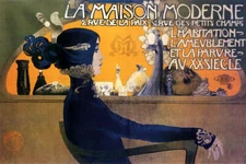 LA MAISON MODERNE GALLERY ART WOMEN JEWELRY FASHION FRENCH VINTAGE POSTER REPRO