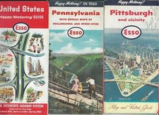 3 Vintage ESSO Road Maps