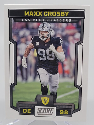 2023 PANINI SCORE MAXX CROSBY BASE FOOTBALL CARD RAIDERS NFL donruss topps fleer