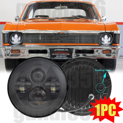 DOT Approved 7'' inch Round Led Headlight High-Low Beam for Chevy II/Nova 1969-79