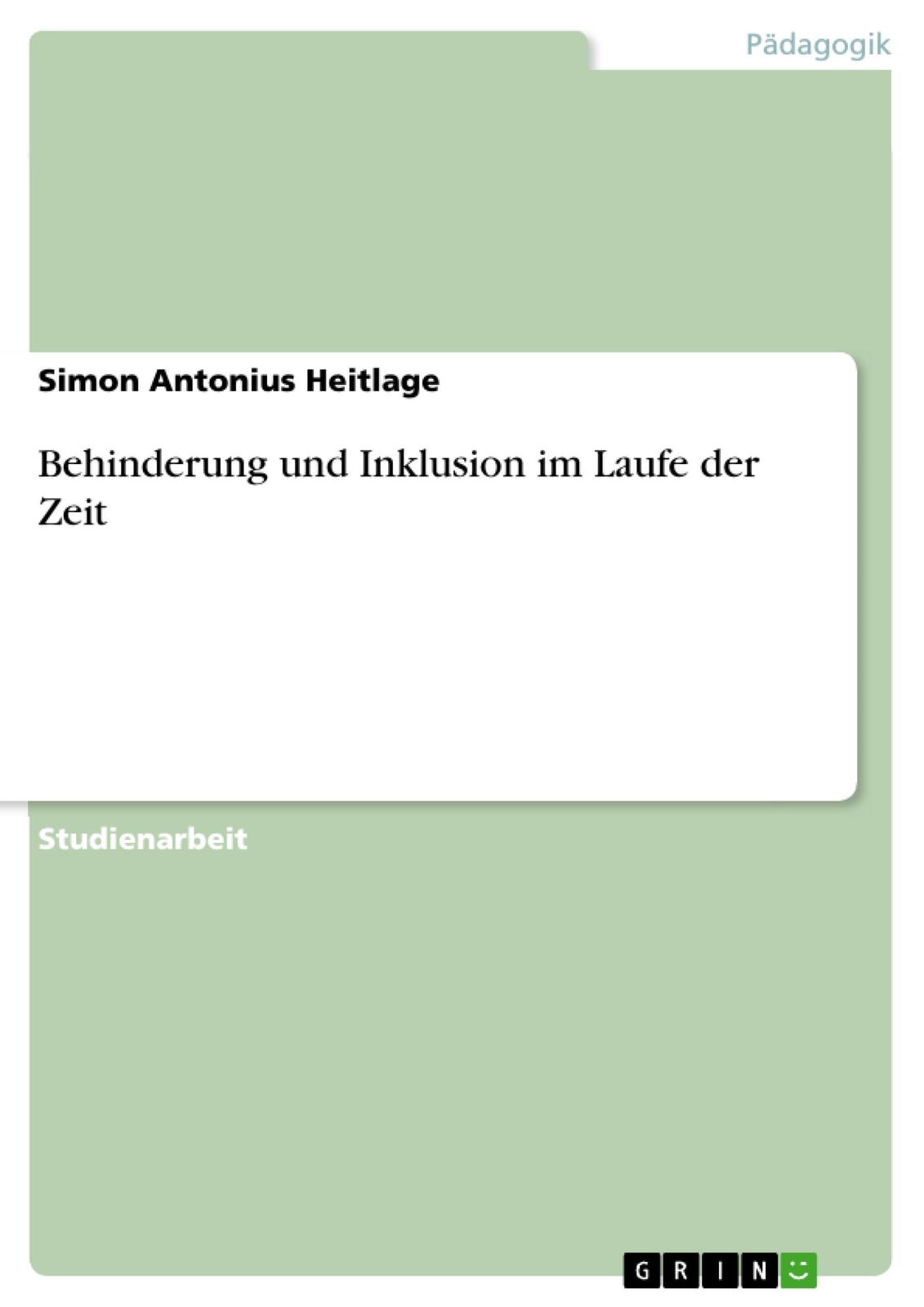 Thumbnail - Behinderung Und Inklusion Laufe Der Zeit Simon Antonius Heitlage