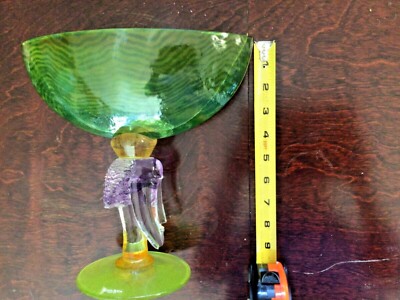 RARE signd KJELL  ENGMAN MCM Eames era GLASS SCLUPTURE PEDESTAL BOWL KOSTA BODA.