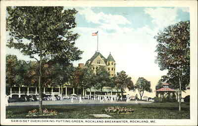 Rockland Maine ME Samoset Hotel Putting Green Golf Course c1920s-30s Postcard
