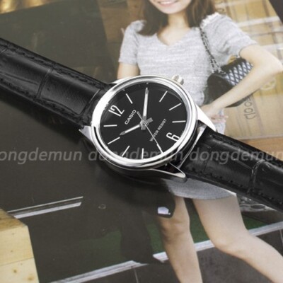 Casio Women's Watch Leather Black Band Black Original New LTP-V005L-1B