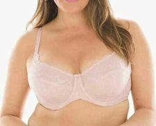 Curvy Couture Glamour Unlined Full Coverage Bra Vintage Pink 1207 40DD