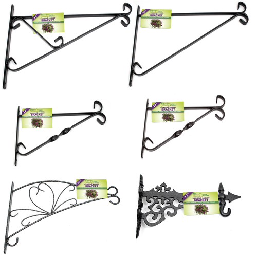 Hanging Basket Brackets Metal 10" 12" 15" or 16" Strong Outdoor Wall