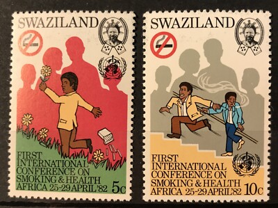 SWAZILAND - 1982 PAN-AFRICAN CONFERENCE ON SMOKING SET NHM SG 397-398
