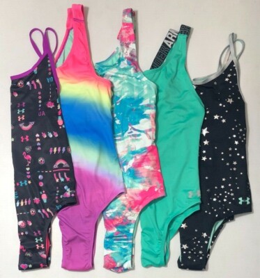 Girl's Youth Under Armour One Heat Gear Piece Swimsuit UPF 30 NEW