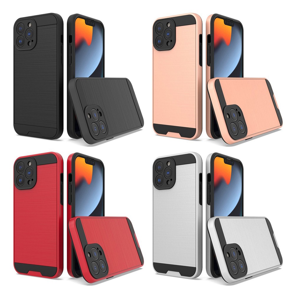 FOR IPHONE 14 PRO MAX BRUSHED SLIM IMPACT PROTECTOR CASE COVER+STYLUS